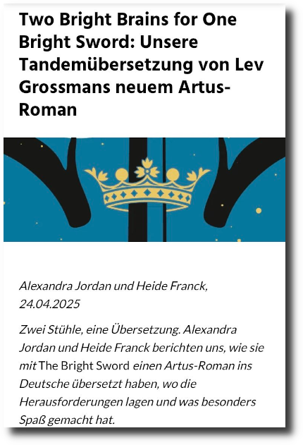 Screenshot Artikel auf Tor Online: Two Bright Brains for One Bright Sword