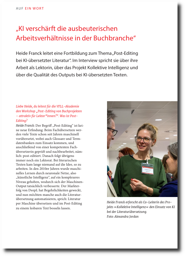 Interview mit Heide Franck im Newsletter der VFLL-Akademie